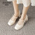 卓诗尼法式玛丽珍鞋女高跟鞋2023新款白色百搭珍珠复古粗跟单鞋女 米白色 34