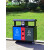 户外垃圾桶果皮箱不锈钢室外高档小区环卫景区庭院商用分类垃圾箱 镀锌板 MX-3504