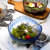 厨谧 沙拉碗 日式不规则蔬菜水果沙拉碗透明玻璃碗家用大号餐具水果盘甜品小碗茶洗 描金透明色中号