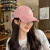 MINISO名创优品粉色棒球帽子女2022夏季韩版时尚百搭字母R 枣红色  可调节(54-58cm)一般都能戴