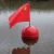 定制高强度塑料浮球ABS双耳加筋圆型航道设施警示水上划赛道渔网浮标 直径20cm光面双耳球橙色(橙白)