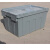 塑料周转箱带盖斜插式物流箱翻盖药品收纳箱长方形运输箱周转筐 灰色 外径700*500*550毫米