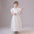 玛萨皇冠（Maza Honguan）儿童礼服公主裙缎面女童花童礼服裙小女孩连衣裙钢琴演出服套装 白色108长款 100cm