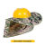 大为安全帽工地夏季太阳能带风扇透气款头盔建筑工地施工工程安全帽 黄色风扇帽+迷彩遮阳帽