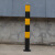 万基同润 防撞柱 钢管警示柱 烤漆隔离桩 固定立柱两侧带环76*600*2.0黑漆黄膜