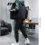 JPN 运动套装男 香港潮牌时尚拼接连帽上衣休闲束脚裤两件套 635白款色两件套 XL