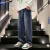 NASA GISS潮牌联名复古水洗牛仔裤男士春秋季高街美式潮流休闲直筒裤子 JX-7701#浅蓝色 XL
