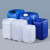 带内盖塑料小方桶密封扁桶耐酸碱化工桶加厚实验室废液桶专用收集 20L蓝色-A款(加厚耐酸碱)