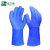 品之德 PVC浸塑带绒手套耐油耐酸碱工业劳保手套保温型蓝色