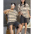 浪莎（LangSha）2024年新款情侣睡衣女夏季纯棉短袖家居服男士薄款休闲可外穿套装 M32601A M