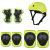 护膝护肘儿童平衡车滑板车骑行护具头盔护具套装滑护具7件套 绿色 S码(1230kg)