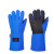 耐低温防冻手套液氮喷溅防护干冰LNG二氧化碳灭火器棉防寒实验室 38cm蓝色黑掌液氮防冻手套 均码