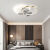 LED餐厅卧室现代简约大风力变频隐形吊扇带电风扇灯吸顶一体家用 A款黑色+无极调光+送遥控