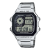 卡西欧【礼物】手表休闲钢带防水小银表小方块多功能学生男士手表 AE-1200WHD-1AVDF