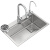 U04不锈钢水槽枪灰纳米大单槽厨房洗菜盆家用洗手洗碗池 枪灰 枪灰色7*4标准套餐 (纳米