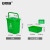 安赛瑞 塑料分类水桶 带盖手提垃圾桶 10L干湿分离厨余垃圾分类过滤餐厨方桶 绿色 710045