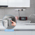 西门子明装4000W白/灰色轨道插座套装厨房餐边柜岛台可滑移动排插 圆形适配器双USB插座白色