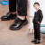 迪士尼黑色小皮鞋男童新款儿童皮鞋夏季青少年学生演出鞋子透气软底品牌 309黑色加绒 25码/内长15.6cm