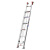 奥鹏 铝合金伸缩梯子单面直梯加厚升降工程梯 4.0mm 铝合金 国标（收4米-升8米）送挂钩 本色