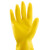 赫思迪格 加厚乳胶手套 清洁洗碗手套 橡胶手套 黄色 L码 G-108