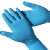 防油耐酸碱加长款耐高温耐磨16寸蓝色一次性丁腈皮橡胶手套10双装 孔雀蓝 L