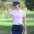 PGA 夏季新品 高尔夫短袖女装 运动球服面料 修身T恤上衣 透气不闷 弹力速干 PGA 101028-浅紫色 S