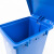 海斯迪克 HKW-190 脚踩垃圾桶 分类连体塑料脚踏垃圾箱 蓝色20L可回收物