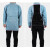 【品质】电焊工牛皮耐磨隔热防烫耐高温防护衣反穿衣焊工 蓝色短款高领长袖85cm XL