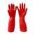 天然橡胶日常加长手套劳保手套橡胶手套家用厨房防滑耐用 红色S