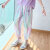 VKPI小港童女童裤子夏装夏季薄款大童冰丝夏款运动裤洋气时髦夏天儿童 浅紫色 170