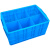 塑料分格周转箱带盖六格零件盒螺丝工具分类分隔收纳箱配盖胶箱 六格箱加高+蓝色