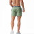 续点三分短裤男士夏弹力运动跑步健身速干直筒潮马拉松拉链休闲沙滩裤 腰头字母（绿色） L码（110-135斤）
