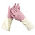 海斯迪克胶皮清洁手套 洗碗防水保洁工作劳保手套 38cm粉色L码 5双 