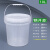 举焊塑料桶酱料桶空胶桶密封冰粉桶油漆桶小水桶5L10L20L升带盖 10L-透明桶身配半透明盖 加厚款