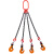 钢板专用吊具起重吊钩索具铁板L型吊钳链条双钩四腿组合夹具夹子 0.8吨X1.5米双钩