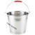 迈恻亦不锈钢水桶加厚商用大储水桶装水铁桶酒店餐厅手提式多用提桶 特厚24CM-6L（带盖）