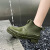 厚创 PVC男女时尚防水工作水鞋 短筒户外防滑低帮雨鞋 绿色 44 