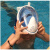 潜水面罩浮潜三宝全干式呼吸管全脸防水泳镜面镜成人儿童游泳装备 黑蓝SM
