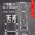 DUTRIEUX 伸缩梯子 升降工程梯 铝合金便携多功能直梯带钩折叠不锈钢 直梯2.3米