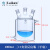 三口夹套反应瓶(平底)高硼硅玻璃夹套反应瓶三口反应瓶双层反应釜 1000ml/24*24*24