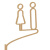 定制适用高档洗手间标识指示牌侧装侧挂WC厕所标志牌创意提示牌亚克力定制 B款（金色） 26x16cm