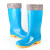 上海牌 301 女士高筒雨靴 防滑耐磨防水鞋时尚舒适PVC户外雨靴 可拆卸棉套 蓝色 36码