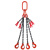 力虎王 起重链条吊索具可调节长短G80级猛钢链条组合成套索具带调节链 6吨4腿5米 