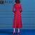 轻奢红色毛呢连衣裙女秋冬2022年新款收腰显瘦名媛气质假两件裙子S770 红色 XXL