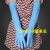 20寸加长薄款丁腈服帖耐酸碱做家务清洁洗衣橡胶一次性手套十双装 蓝色40厘米 L