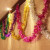 鸣固 装饰拉花 商场学校年会布置新年装饰拉花彩色毛条彩带布置品 (10条装/包）紫色 ZH1501花