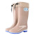 上海牌 302 高筒雨靴女士款 防滑耐磨防水时尚舒适PVC户外雨鞋可拆卸棉套 卡其色 37码