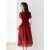 歌哥弟红色肌理感裙子2023夏新款时尚质感法式显瘦时尚连衣裙女 红色 S