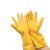 劳保佳 乳胶手套 防护作业手套 防水手套 劳保手套 黄色 1双装 XL码 10双起发