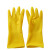 劳保佳 乳胶手套 防护作业手套黄色1双装XL码